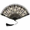 4pcs Lace Hand Fan Black Rose Lace Fan New Folding Fan  Wedding Dancing Costume Events