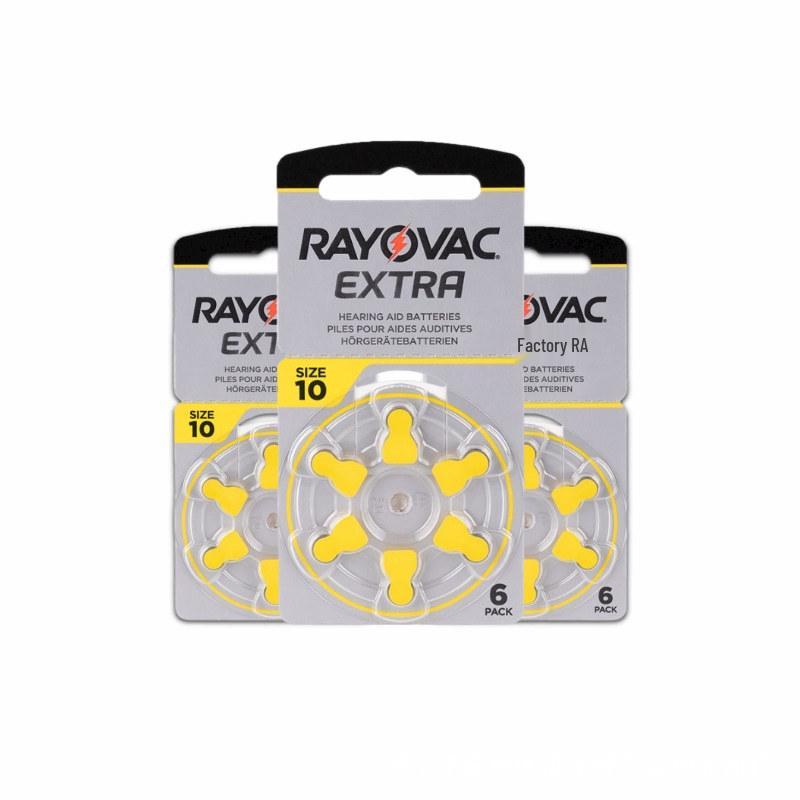 Rayovac EXTRA PR70 A10 Zinc Air Button Cell Hearing Aid Battery, 1.4V