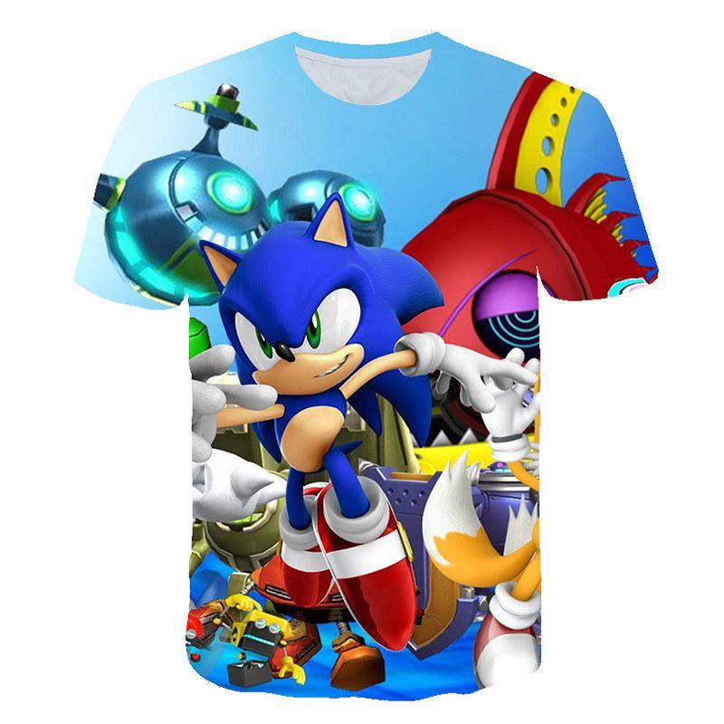 Stylish Sonic The Hedgehog Kids T-shirt With Colorful Cartoon Design For Boys And Girls