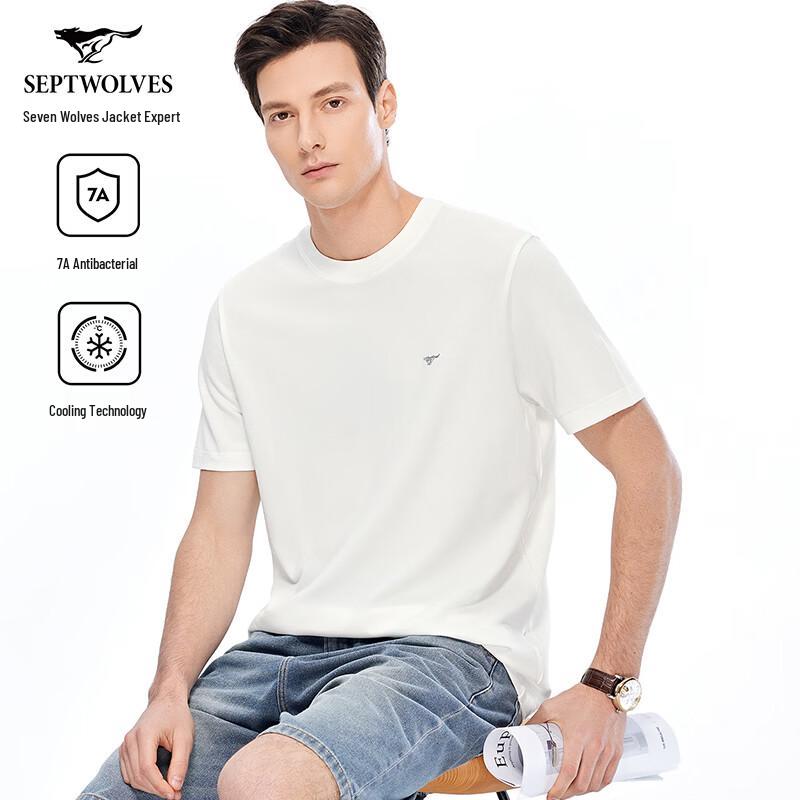 

Septwolves Men s Silk Blend Cool-Touch Antibacterial Short Sleeve T-Shirt 165/84A