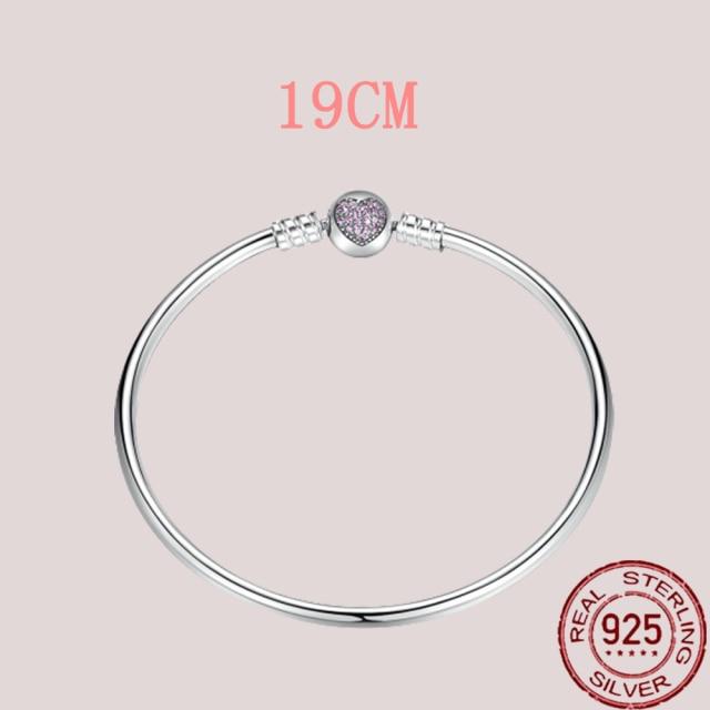 925 Sterling Silver Snake Chain Bracelets Charm Pendientes Mujer 925 Original Bracelet For Women Fine Jewelry Clasp Bangle Gift