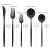 30 Teile/satz Geschirr Matte Schwarz Messer Salat Gabeln Dessert Löffel Besteck Set Edelstahl Besteck Familie Geschirr für Party