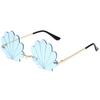 Popular Rimless Shell Sunglasses for Parties and Music Festivals with Bright Color Great for Fashionable Women Wear