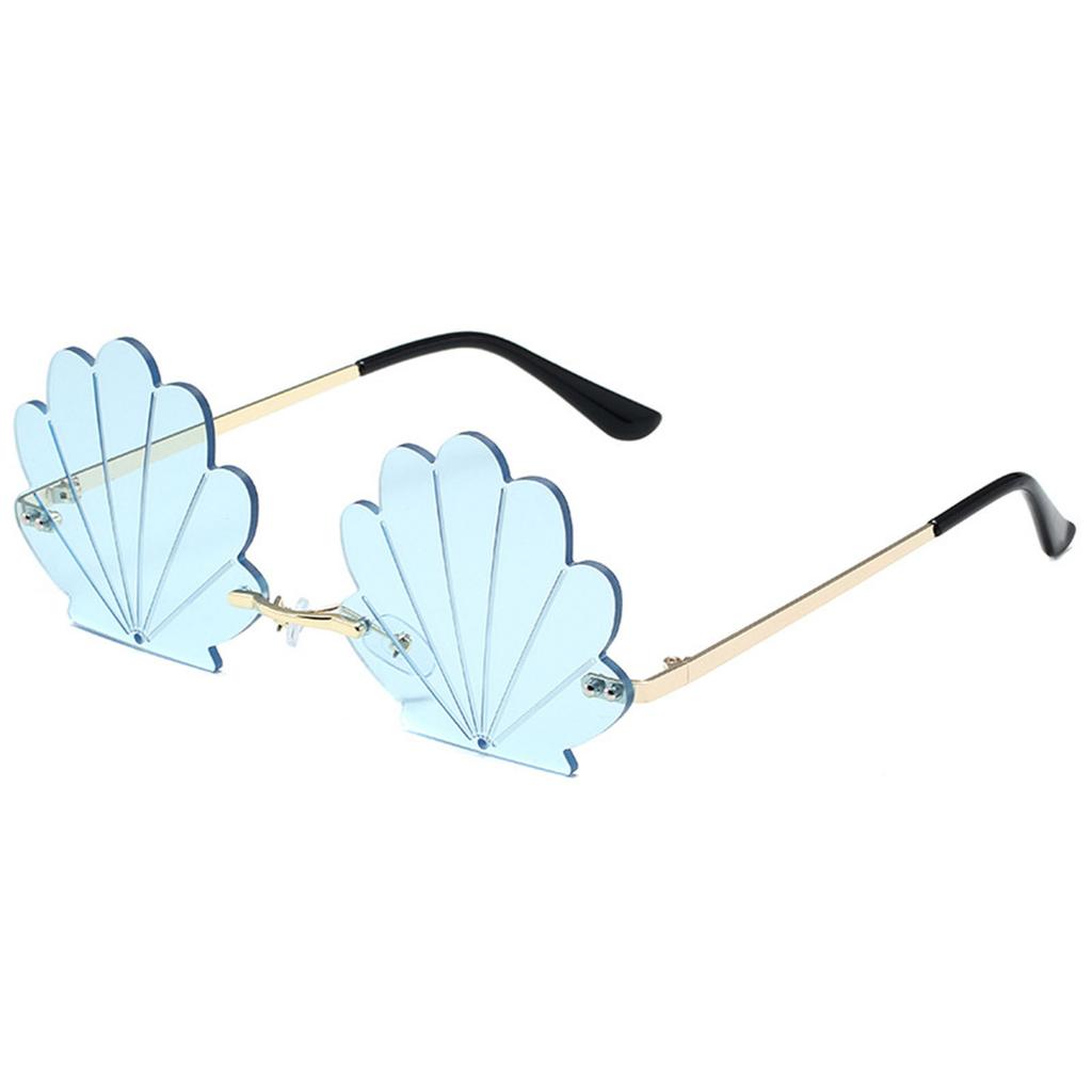 Popular Rimless Shell Sunglasses for Parties and Music Festivals with Bright Color Great for Fashionable Women Wear