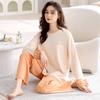 Spring and Autumn Premium Pajamas Women's Long Sleeve Summer Thin Pullover Two-piece Loungewear Ice Silk Modal 1011 New
