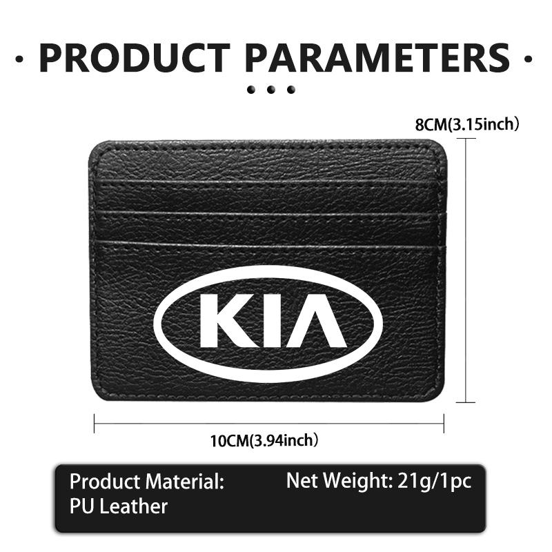 DWBR1 Tragbarer Leder Multi-Schlitz Kreditkartenhalter Geldbörse Geschenk für KIA Stinger Optima Cerato Soul Venga Forte Spectra Sedona