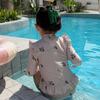 Girls' Cherry Blossom Lace Long Sleeve Swimsuit - Summer Princess Design