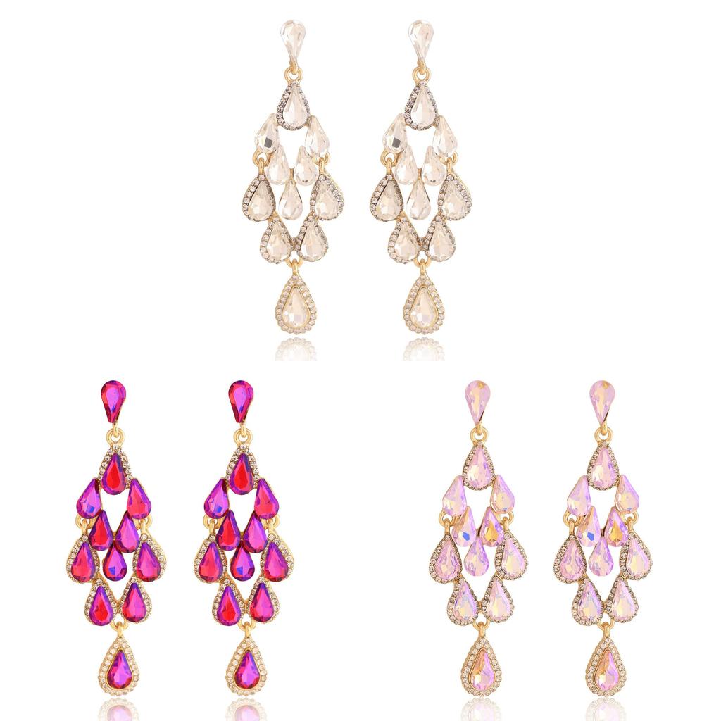 Alloy Diamond Shape Drop Water Drop Earrings For Women Spring Fashion Jewelry
