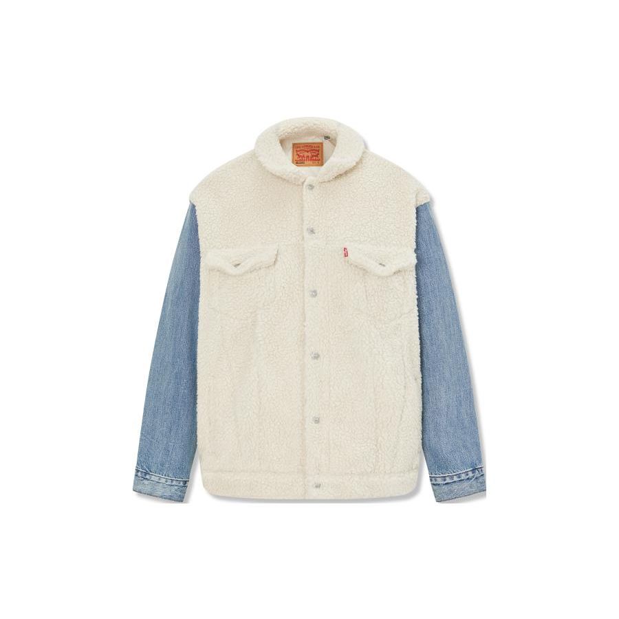 

Levis FW23 Джинсовая куртка пэчворк с воротником, свободного кроя, с длинным рукавом, мужская куртка, сине-белая, A5783-0000 S