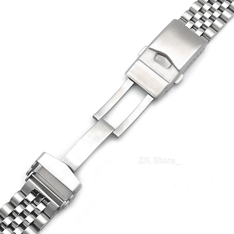 Correas de Acero Inoxidable 316L de 20 mm 22 mm para Pulsera de Reloj Seiko Correa para Reloj de Buceo Jubilee Hebilla Sólida Cierre Correa