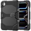 For iPad Pro 11 (2024) Case PC+Silicone Kickstand Tablet Cover with PET Screen Film