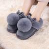2025 Neue Herbst- & Winter-Hausschuhe mit Einzelball-Hasenohr-Design und warmem Futter für Damen & Herren - Paar-Hausschuhe mit dicker Sohle und halboffener Ferse
