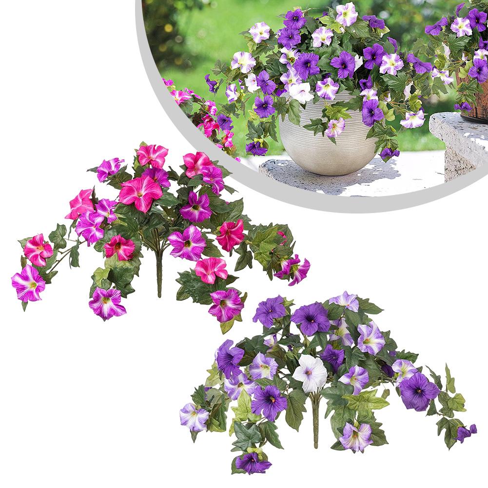 All-Weather Durability Artificial Flowers Faux Petunias UV Resistant Flowers