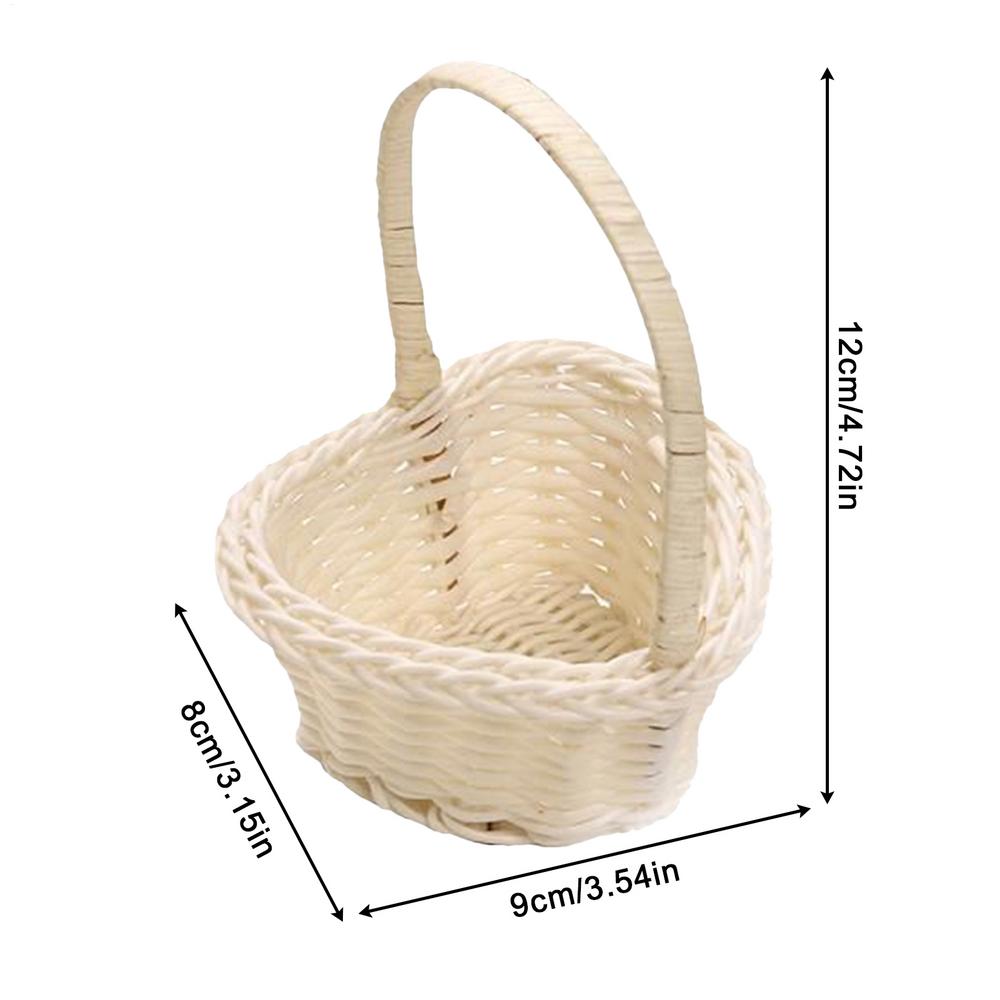 Mini Woven Flower Basket Rattan Storage Basket Flower Girl Hand Basket Handmade Flower Basket For Home Wedding Decor