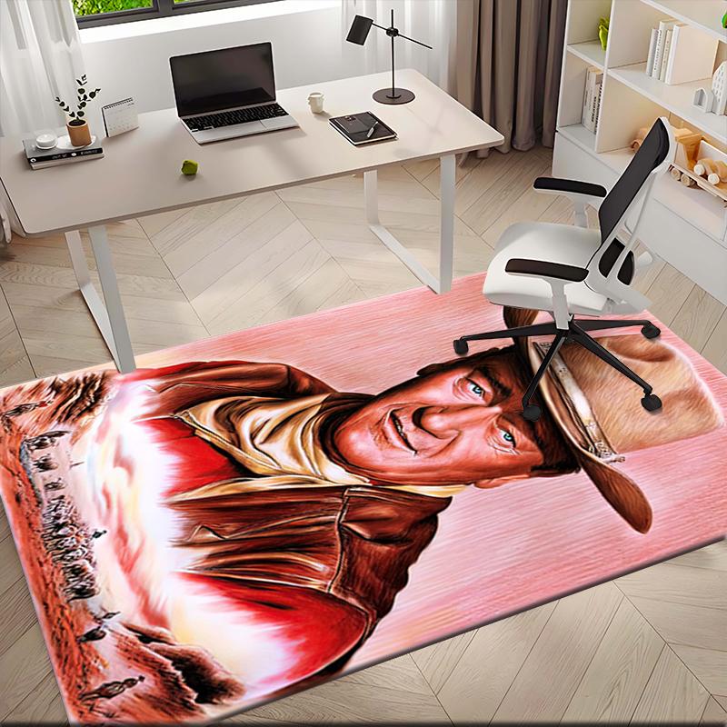 1pc John Wayne's Art Painting Carpet Rug for Living Room Bedroom Home Sofa Decoration,Kids Play Non-slip Floor Mat