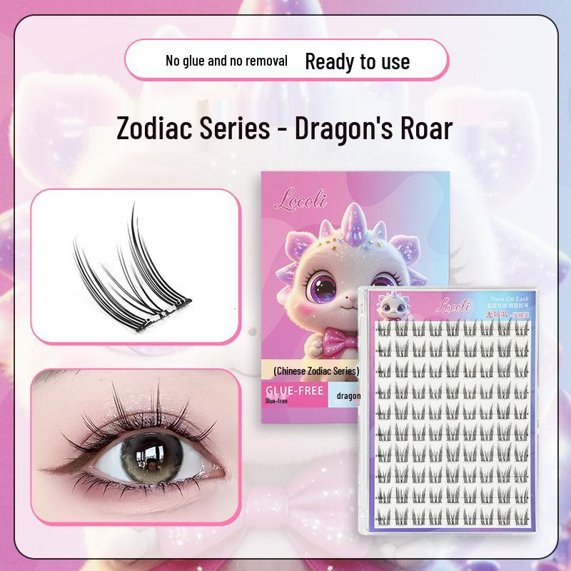 Manga Style Glue-free Self-Adhesive False Eyelashes: Wild Rabbit Clusters, Dense Curl, Large Capacity for a Natural Look