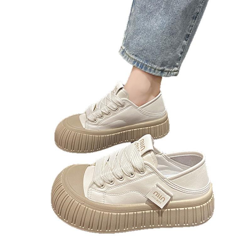 New muffin thick-soled little white shoes women's versatile niche board shoes women's 2025 popular spring and autumn height increase casual sports s