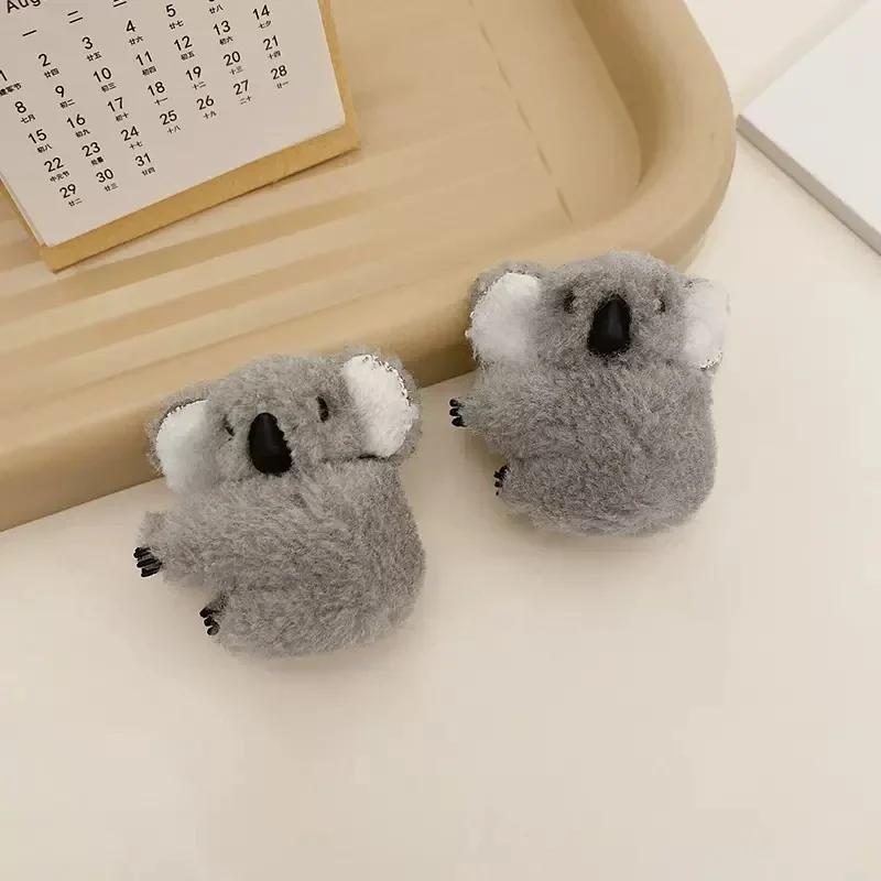 Cute Plush Koala Bear Hair Claw Clips for Girls Animal Hairpins Barrettes Headwear Soft Hair Accessories