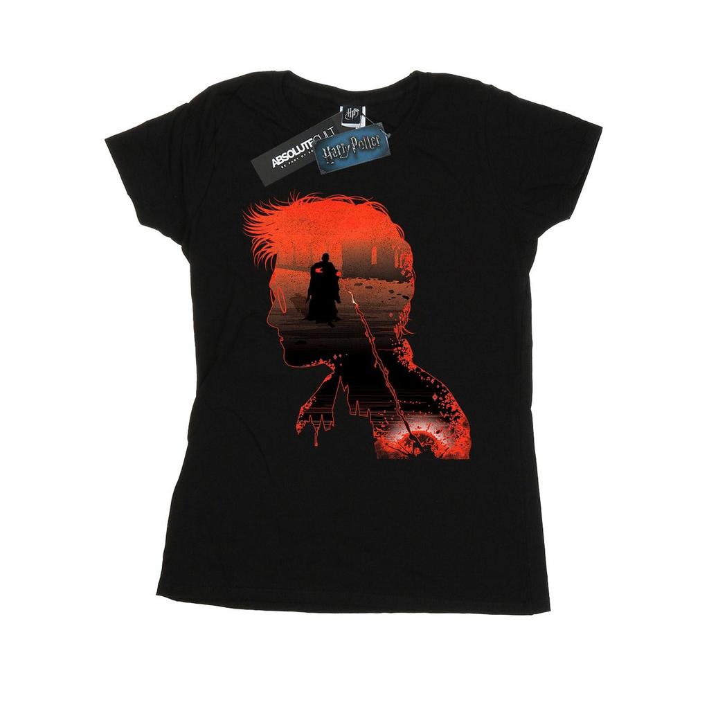 HARRY POTTER Womens/Ladies Battle Silhouette Cotton T-Shirt