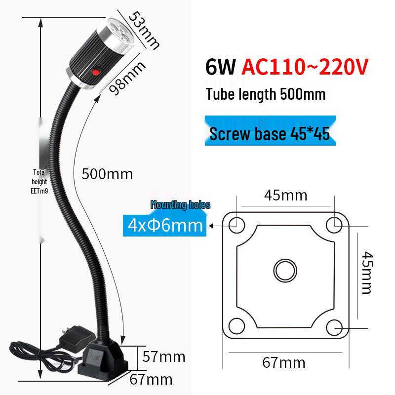 LED Pracovní světlo pro obráběcí stroje – Hadicové magnetické světlo s husím krkem pro CNC soustruh 24V/220V