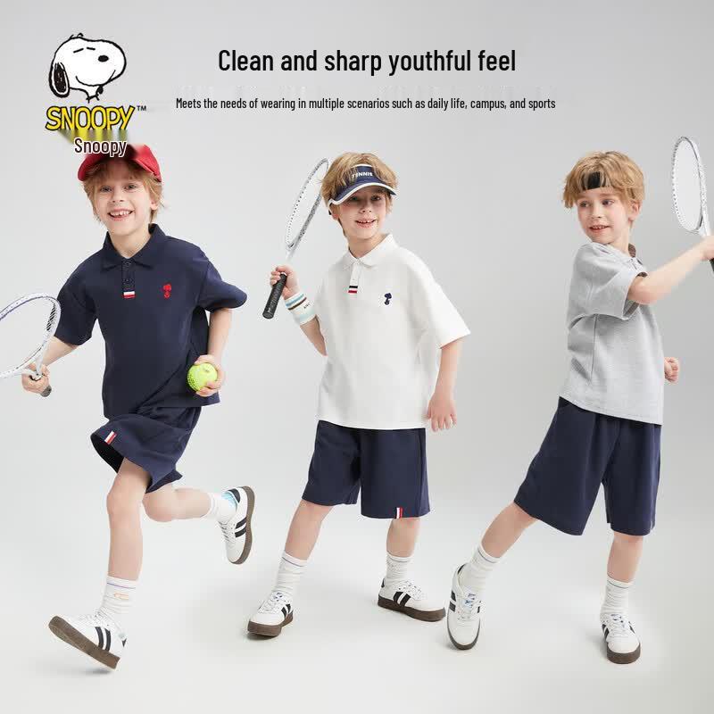 SNOOPY Boys' 2026 Summer Cooling Polo & Shorts Set