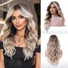 Platinum Gradual Change Wig Air Bangs Fluffy Lazy Wind Curly Hair Full Headgear