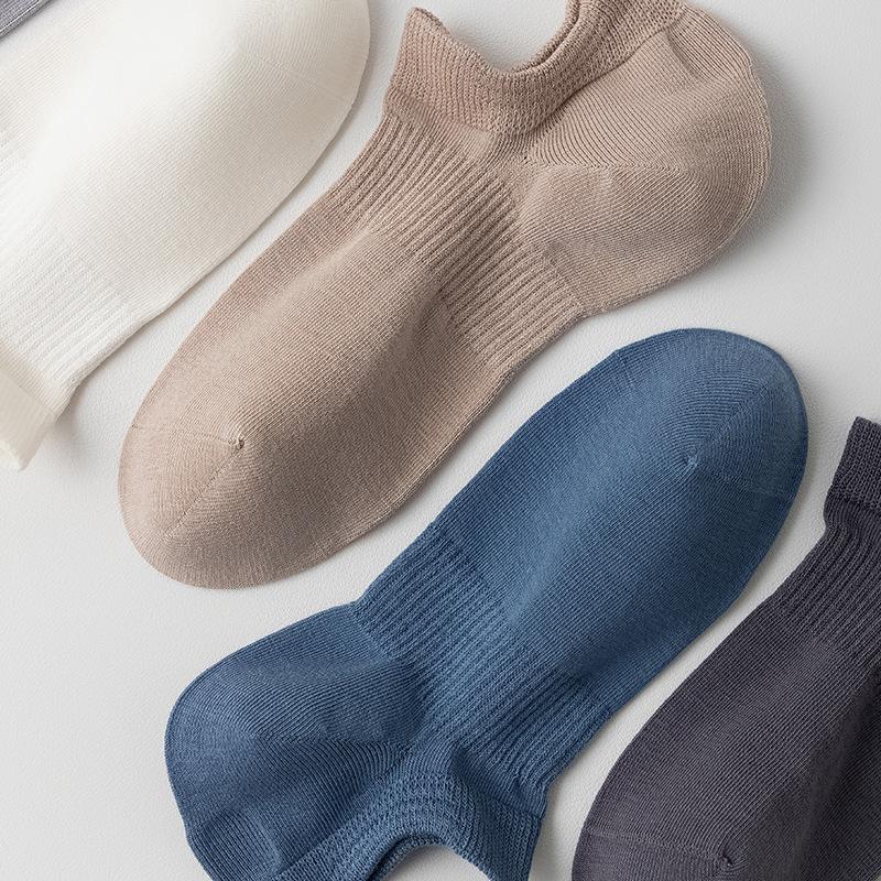 Men's Autumn and Winter Invisible Boat Socks, Simple and Breathable Cotton Socks, Casual Short Socks