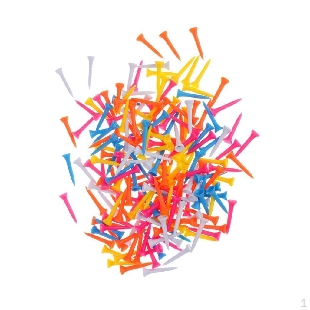 

200 Mixed Color Golf Tees Practice Training Accessories 54mm 54mm