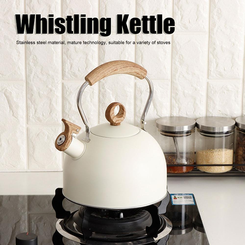 2.5 Liter Whistling Tea Kettle Stainless Steel Whistling Kettle Stainless Steel Kettle  Stove Top бежевый