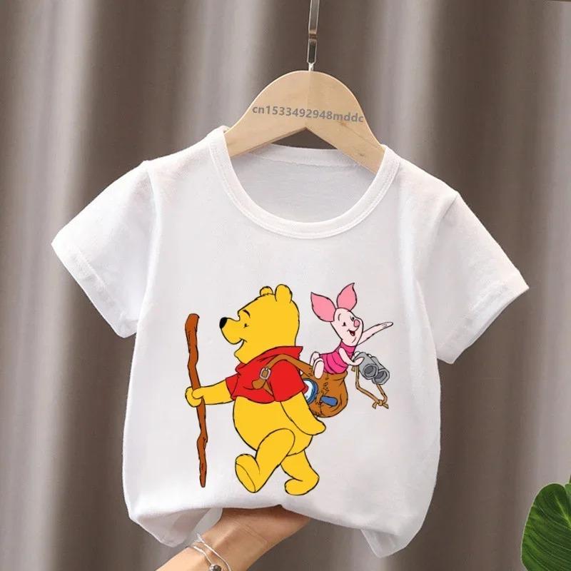 Hot Sale Winnie the Pooh Cute Bear Tigger Print Kids T-Shirts Girls Clothes Baby Boys Short Sleeve T Shirt Summer Children Tops