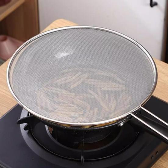 Sprutskjerm for stekepanne Sprutbeskyttelse Nett Rustfritt stål Fettbeskyttelse Skjerm Verktøy for å forhindre søl av matolje