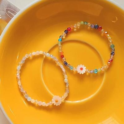 Women's Daily Fashion White Daisy Bead Bracelet