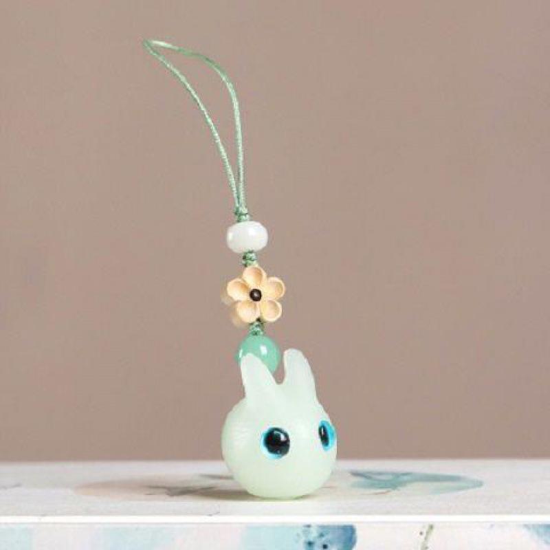 Charming Luminous Rabbit: Zodiac Phone Charm & Keychain Gift for Friends