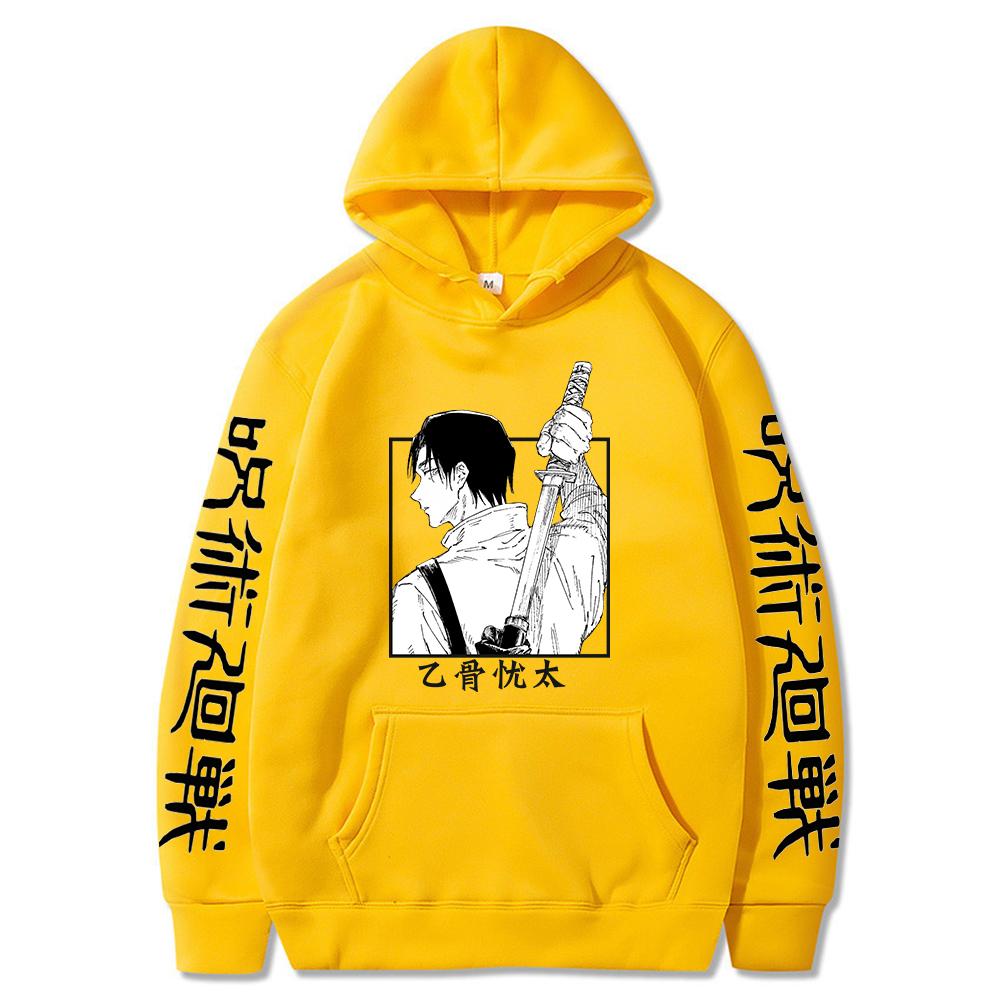 Japan Manga Jujutsu Kaisen Cool Graphic Hoodies Vintage Oversized Hooded Sweatshirt Long Sleeves Cotton Hoodie Men Women Clothes