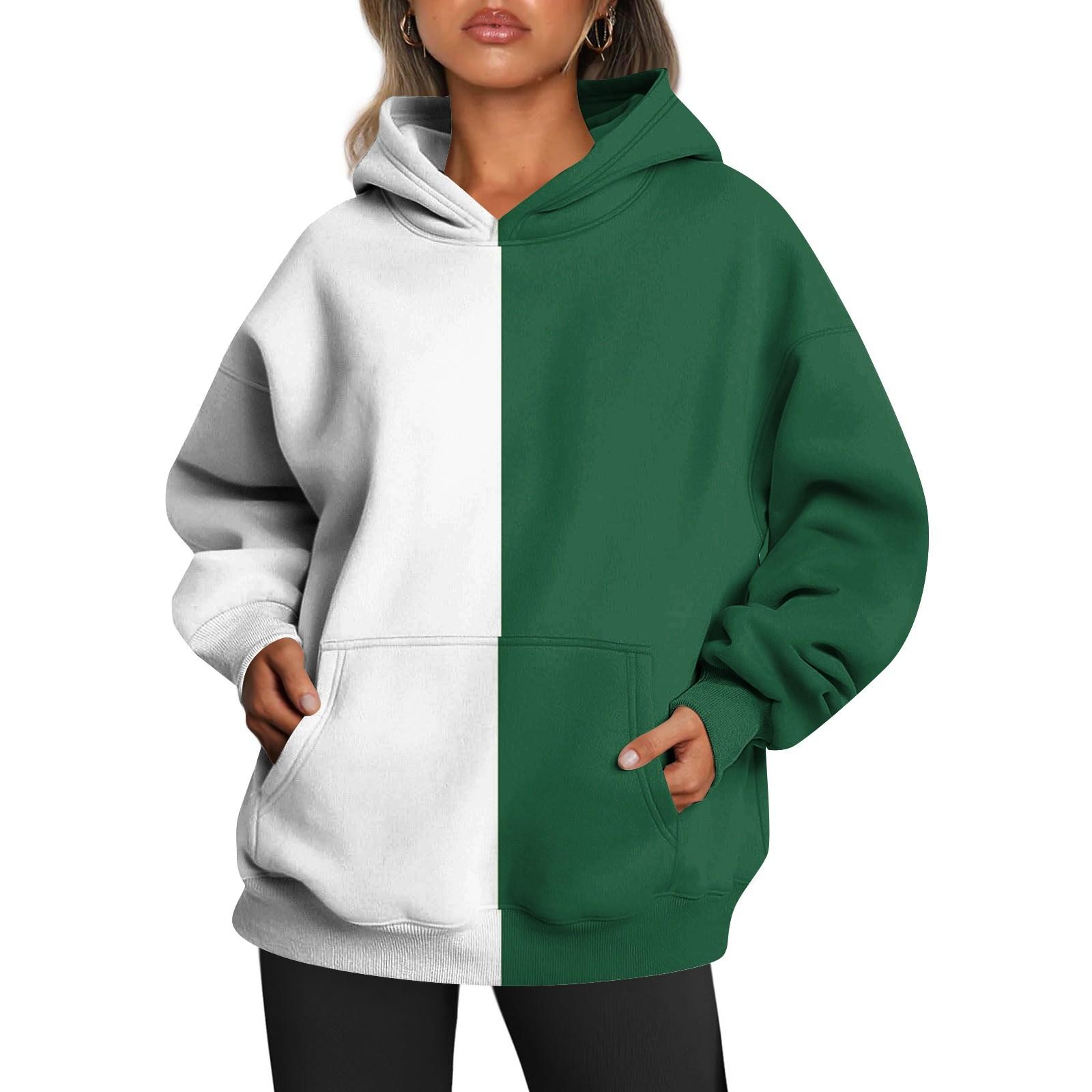 Женские толстовки с капюшоном большого размера с длинным рукавом с принтом — фото 5