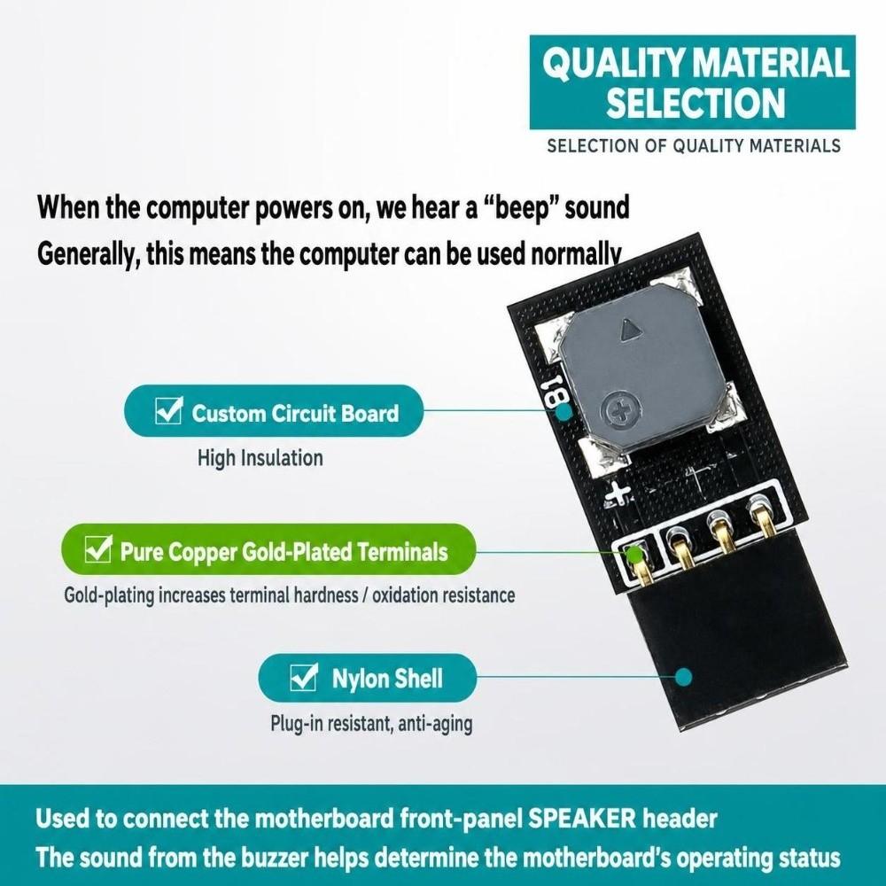 1Pcs Plastic Motherboard Buzzer Alarm Speaker PC Build Buzzer  For PC Builds And Computer Repair