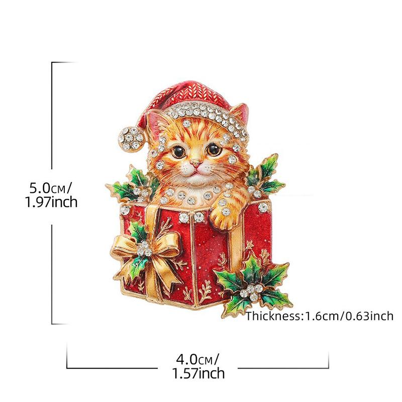 Christmas Themed Brooch Sparkly Rhinestone Cute Designs For Holiday Wear Christmas Party Gifts Fashion Jewelry