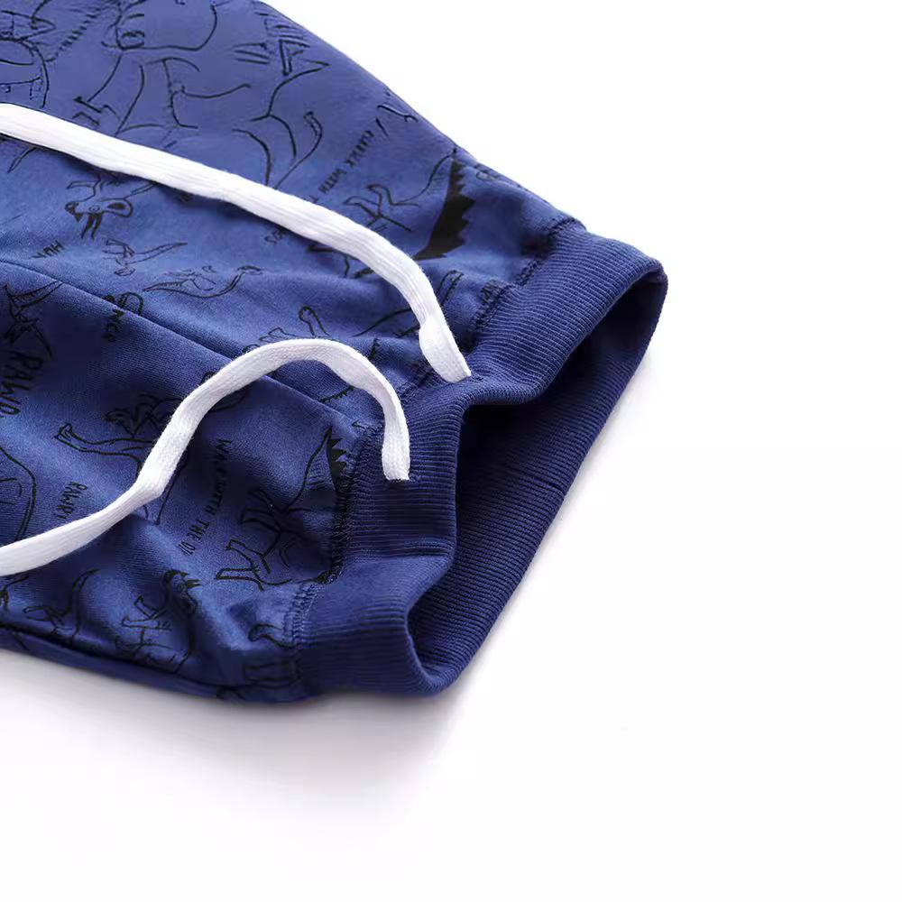 Dinosaur One-Piece Cotton Terry Sweatpants for Kids - Autumn/Winter Collection for Boys & Girls