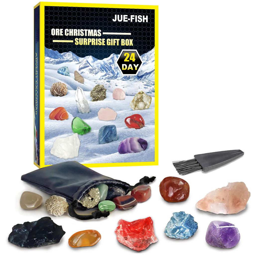 Galaxy Christmas 24 Days Advent Calendar Gift Box 2024 New Year Countdown Kids Teens Planet Universe Glass Beads Marbles Toys