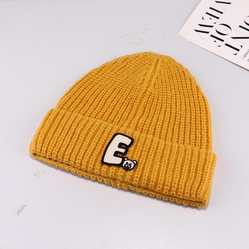Versatile Face protecting Small Ear Protecting Hat Korean Version Dopamine Letters Warm Knitted Hat for Women