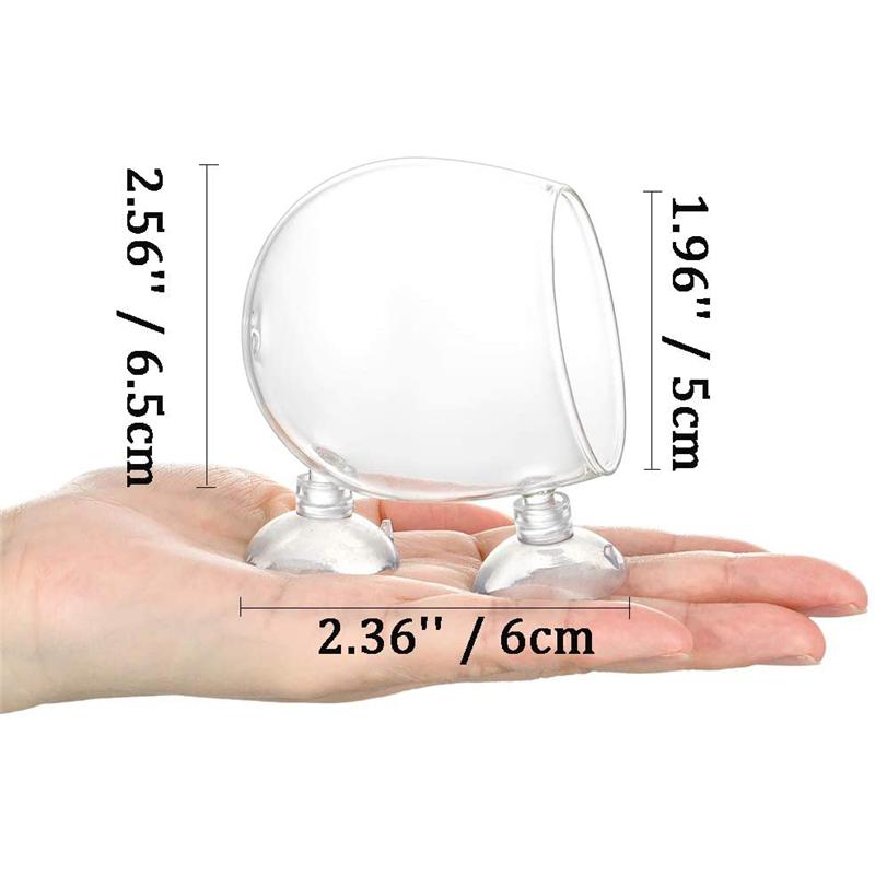 Aquarium-Blumentopf aus Glas, Zylinderbecher mit Saugnäpfen zum Kultivieren von Wasserpflanzensamen, Korallenmoos, Aquarium-Dekorationszubehör