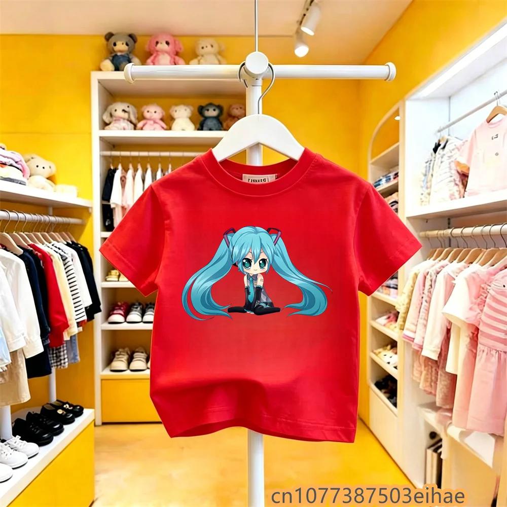 Hatsune Miku Cobranded Pure Cotton Short Sleeve Classic Printed Unisex T Shirt New Casual Style Daily Wear For Boys And Girls