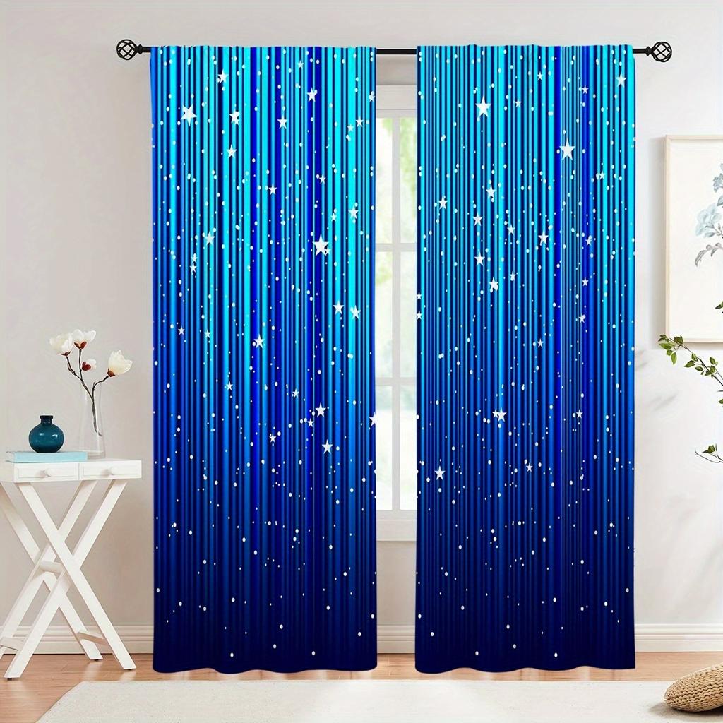 2 Stück Rot Schwarz Farbverlauf Streifen Design Bedruckter Fenstervorhang Für Schlafzimmer, Büro, Küche, Wohnzimmer, Arbeitszimmer Stangentasche Fenster