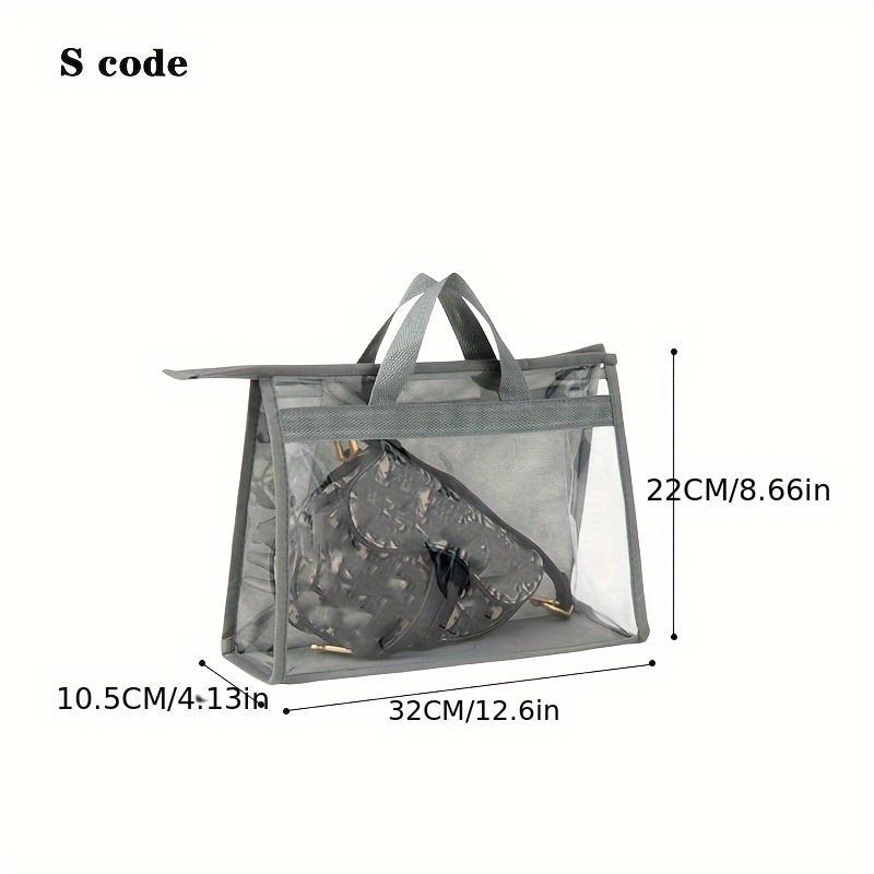 

Пылезащитный мешок для сумок, прозрачный подвесной мешок для хранения в шкафу, влагонепроницаемый органайзер для кожаных сумок в спальне. S серый