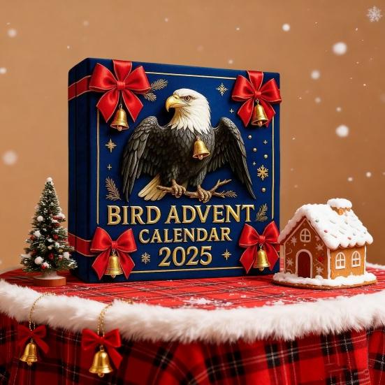 2025 Bird Advent Calendar 24 Days Handcrafted Acrylic Ornaments with Realistic Designs 2D Flat Hanging Decor for Christmas Tree & Holiday Display