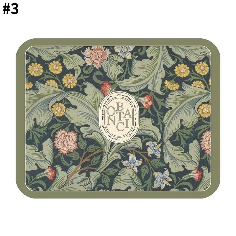 Printed Dish Drying Mat Super Absorbent Coffee Drain Pad Tableware Draining Pad Quick Dry Rug Kitchen Dinnerware Placemat