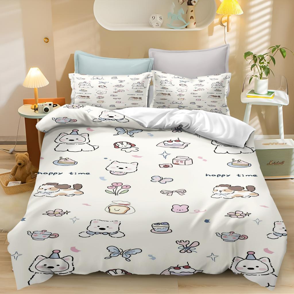 Tier Anime Bettbezug Bettwäsche Kissenbezug Bedruckt Allgemein Kinder Und Erwachsene Set Queen Size Reaktivdruck Steppdecke