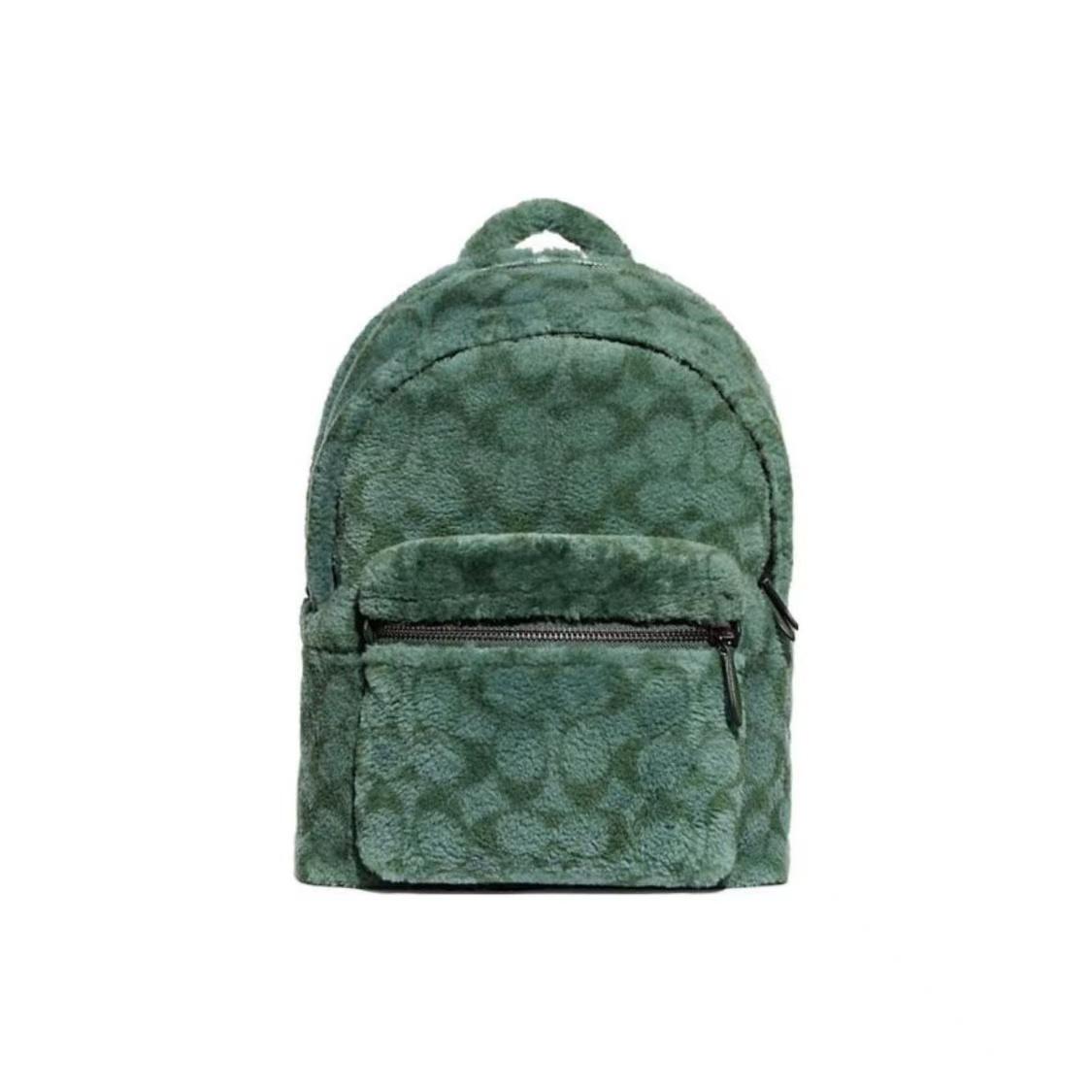

Coach Charter 30 Classic Monogram Print Zipper Closure Wool Leather Blend Fabric Backpack Large Men Backpack Green CC079-PST Basic Set (Bag+Dust Bag)