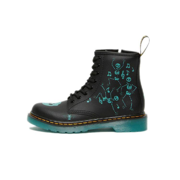 Dr. Martens 1460 Casual Skull Print Durable Boots Kids boots Black Blue 27077001