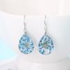 Original Hand-Wound Water Drop Dried Flower Specimen Earrings Qingren, Student Gift E88